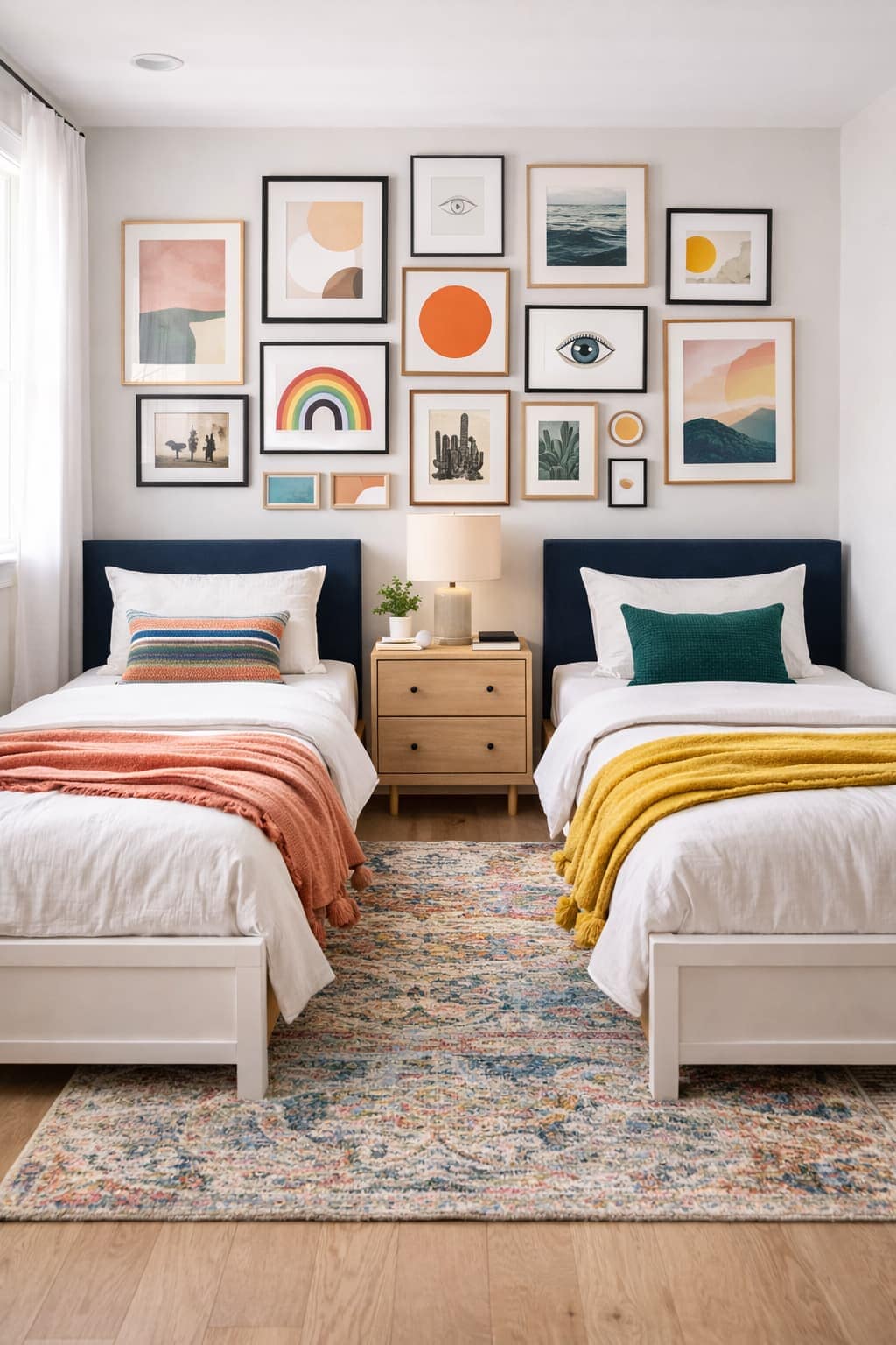 Luxury Home Decor Shared Gallery Wall Above Beds