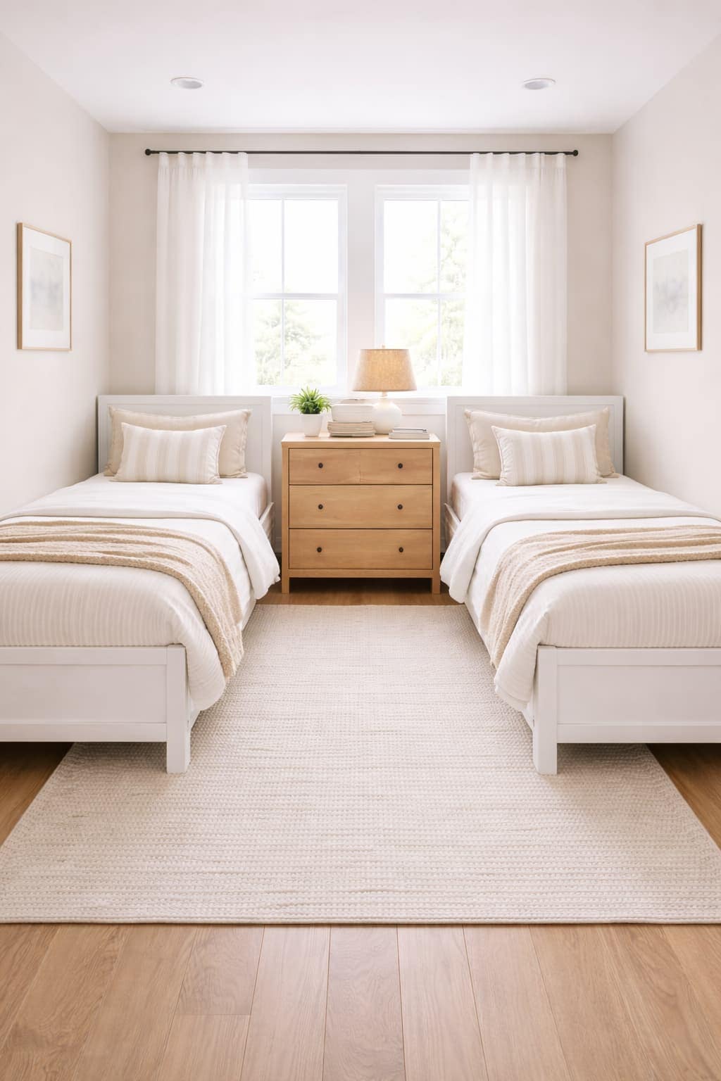 Luxury Home Decor Parallel Beds + Shared Dresser