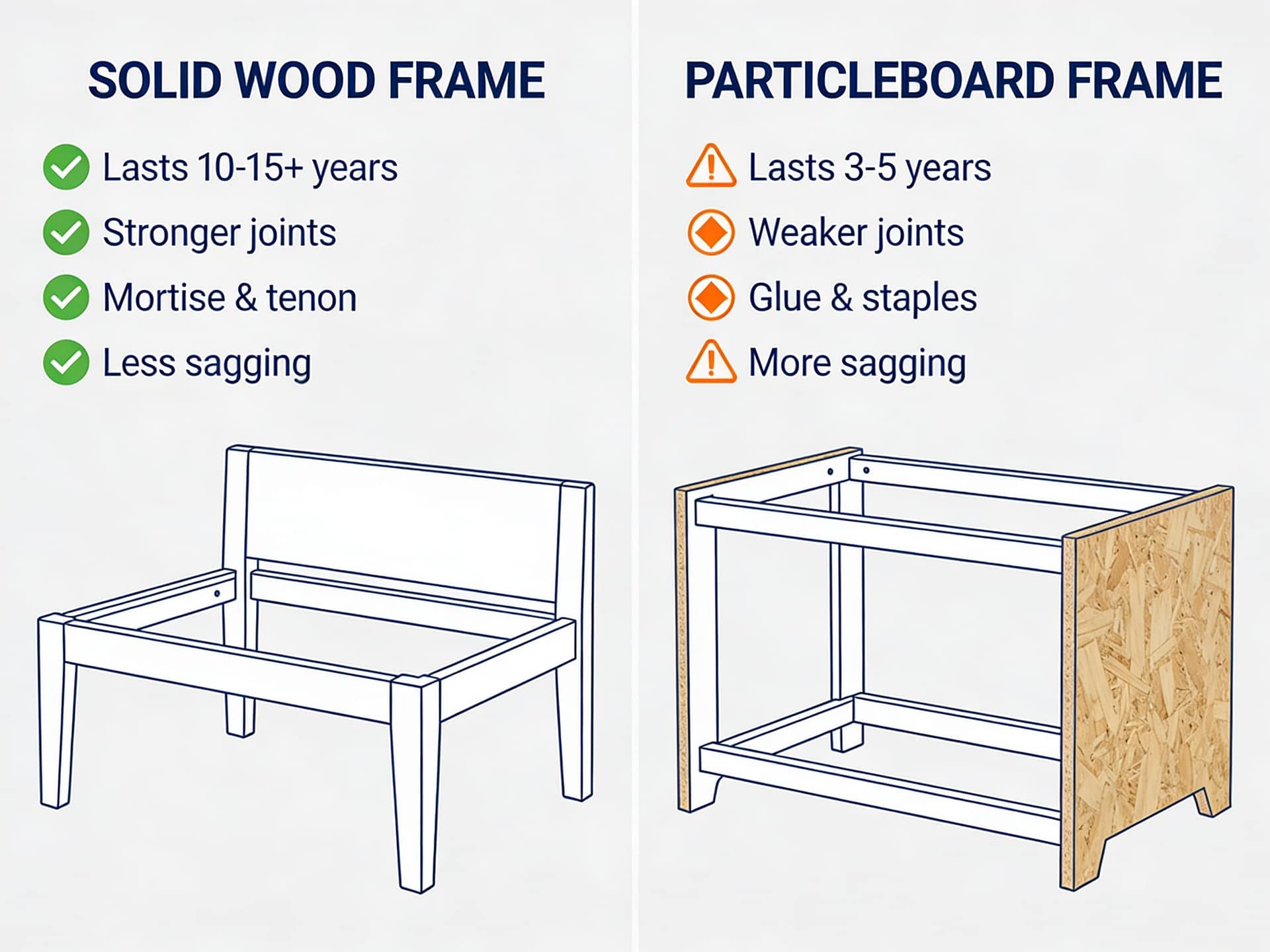 furniture-construction-comparison Furniture construction quality comparison - solid wood vs particleboard frames