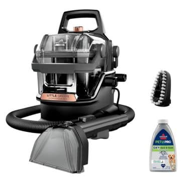 BISSELL HydroSteam Cleaner: Compact Cleaning Power BISSELL Little Green HydroSteam Multi-Purpose Portable Cleaner in use
