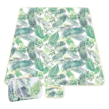 MIU COLOR Picnic Blankets, Extra Large 80_x 60_ Outdoor Beach Blanket, Lightweight Handy Mat Tote for Spring Summer Camping, Beach, Park, Patio on Grass (D-Leaf) Best Travel Deals