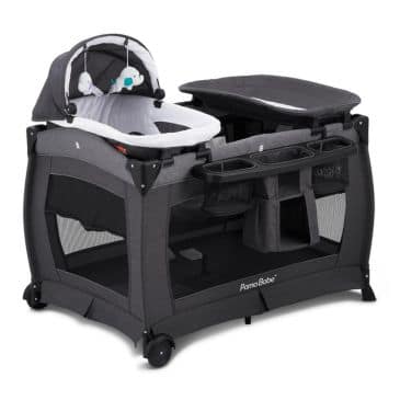 Pamo-Babe-Deluxe-Nursery-Center-Foldable-Playard-for-Baby-Toddler-Bassinet-Mattress-Changing-Table-for-NewbornBlack Best Amazon Prime Day Baby Deals