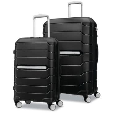 Samsonite Freeform Hardside Expandable Luggage with Spinners, Black, 2PC SET (Carry-on_Large) Best Travel Deals